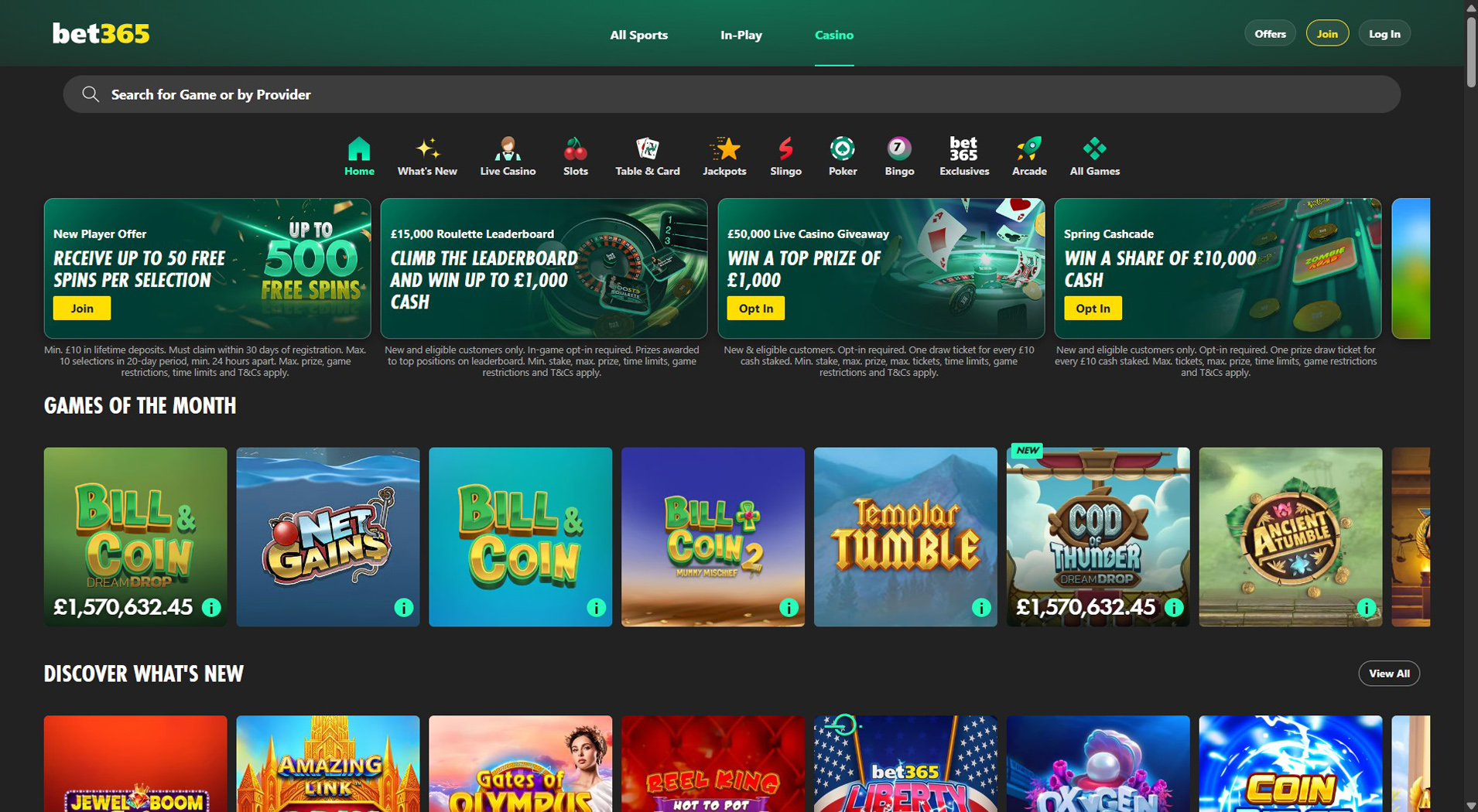 6. bet365 Casino - Quick Voucher Payouts