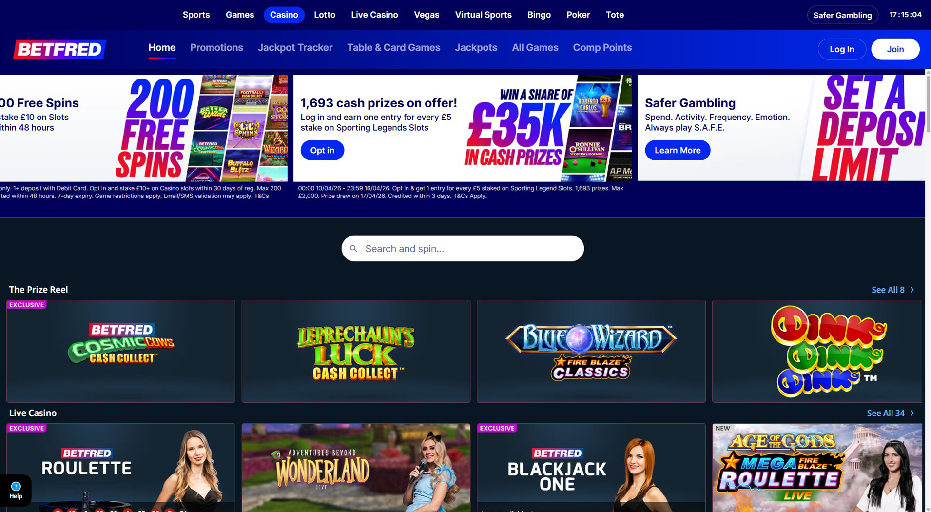 7. Betfred Casino - Balanced Flexepin Casino Offer